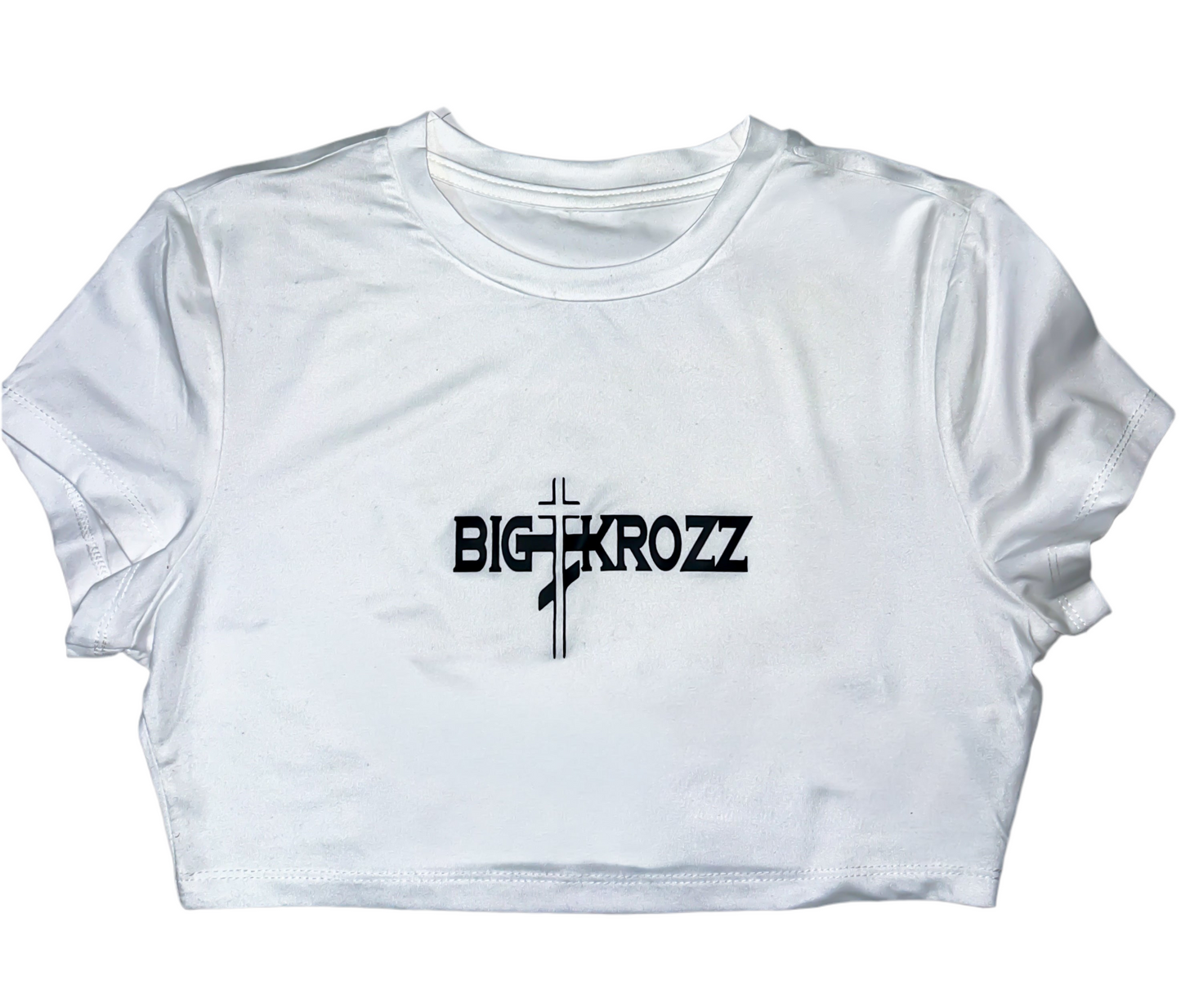Big Krozz basic logo crop top WHT