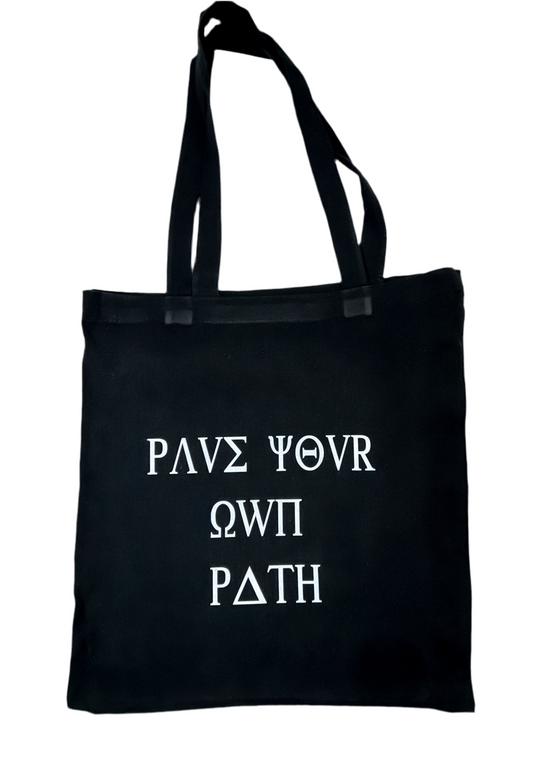 PAVE YOUR OWN PATH basic tote bag BLK