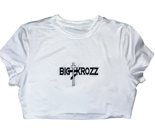 Big Krozz basic logo crop top WHT